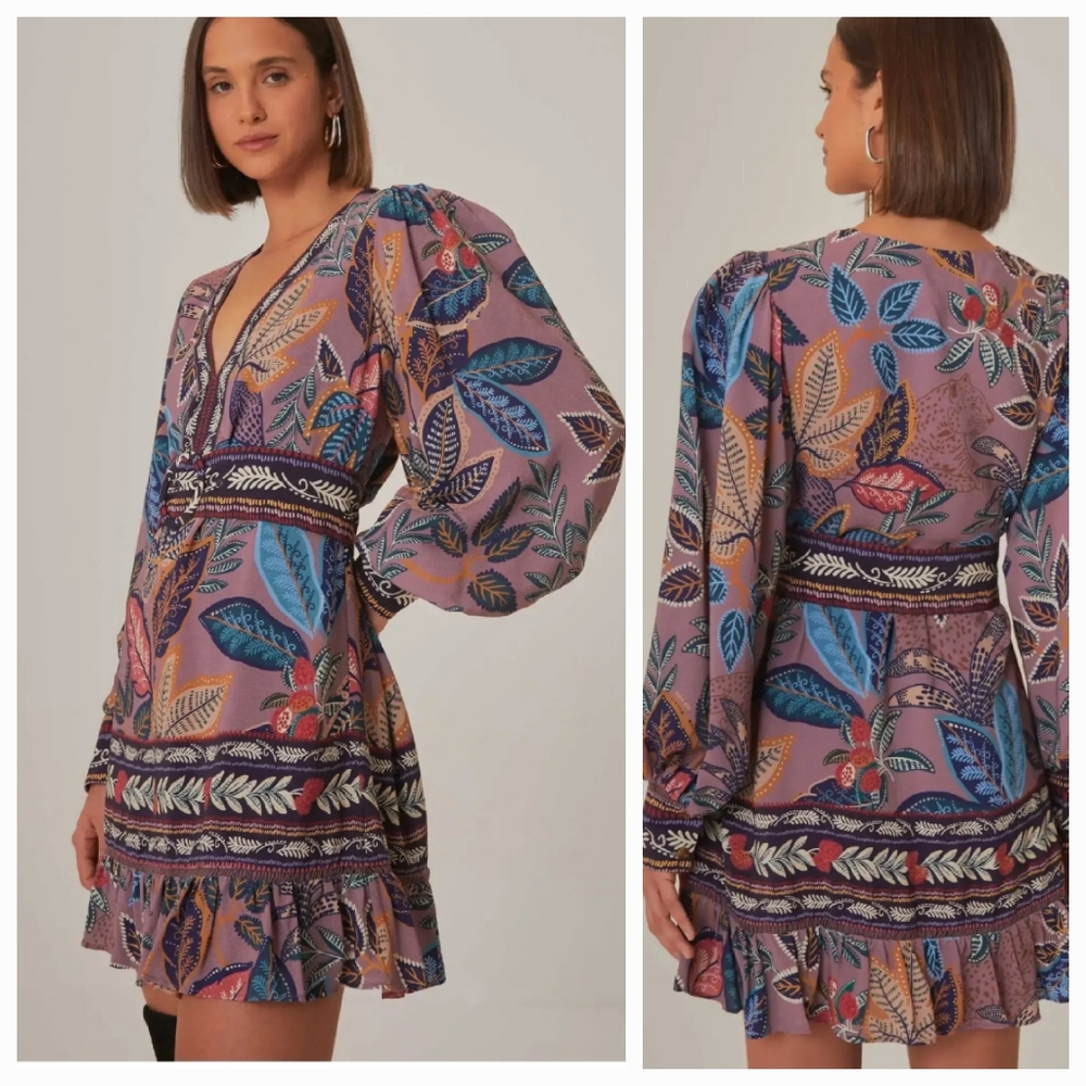 FARM Rio Wild Night Lavender Minidress NWT, gorgeous fit!